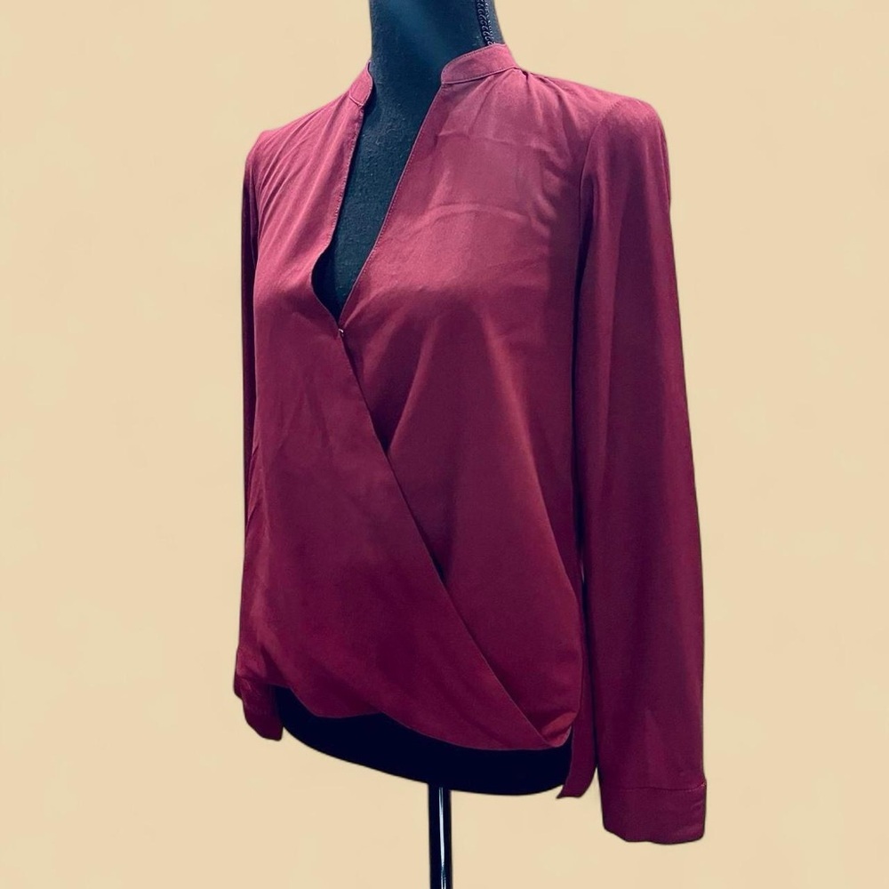 Whimsygoth Preppy Croquette Sexy Office Mod BCBGeneration Burgundy Red Blouse XS
